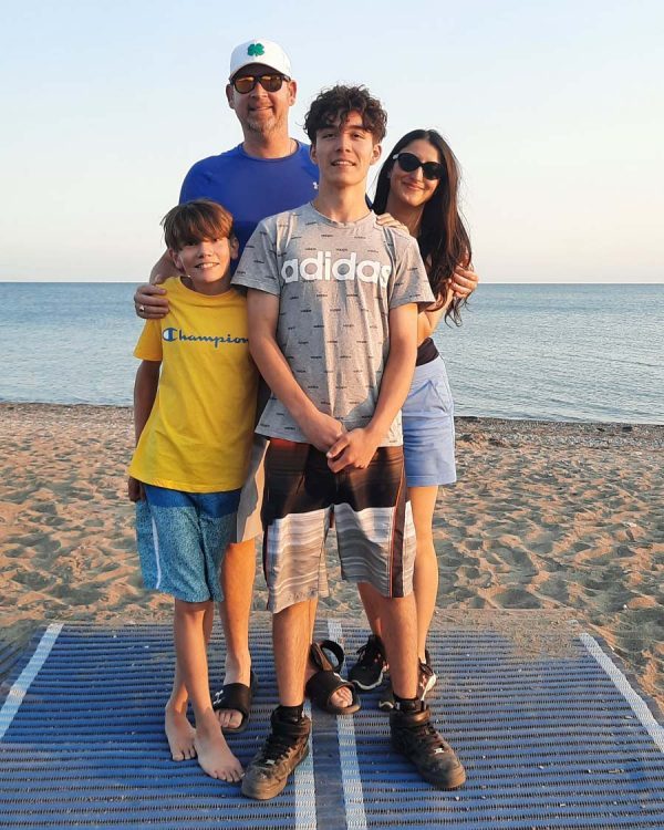 Mac Graham with his wife Popy and sons Aaron and Bryan on Lake Erie